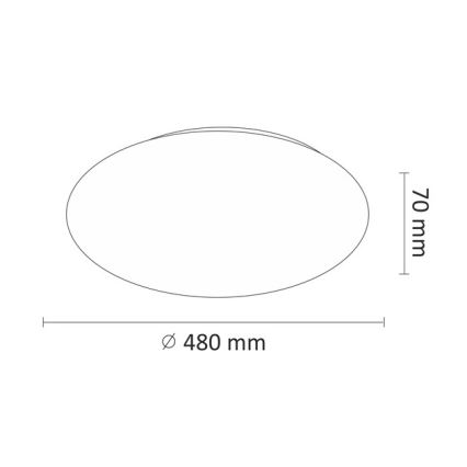 LED-Deckenleuchte LED/45W/230V 3000K/4000K/6400K d 48 cm weiß