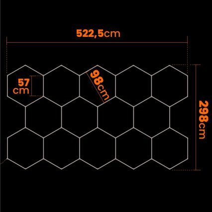 LED-Deckenleuchte HEXAGON LED/570W/85-265V 4000K 522x298 cm CRI 90 IP44 weiß