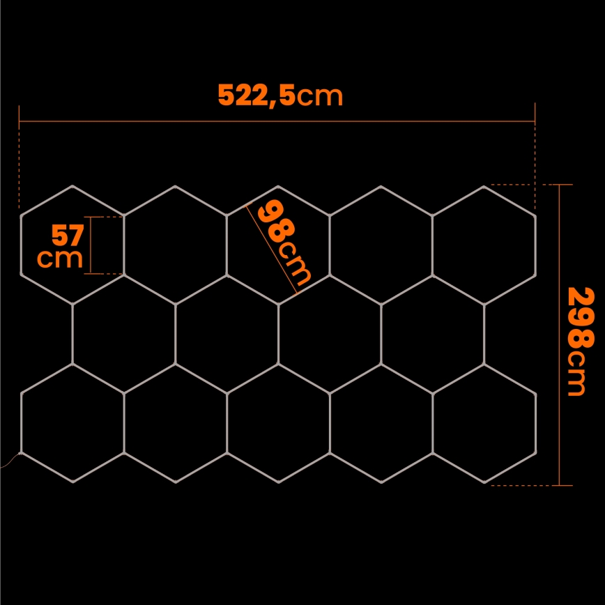 LED-Deckenleuchte HEXAGON LED/570W/85-265V 4000K 522x298 cm CRI 90 IP44 weiß