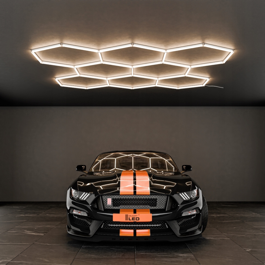 LED-Deckenleuchte HEXAGON LED/570W/85-265V 6500K 522x298 cm CRI 90 IP54 weiß
