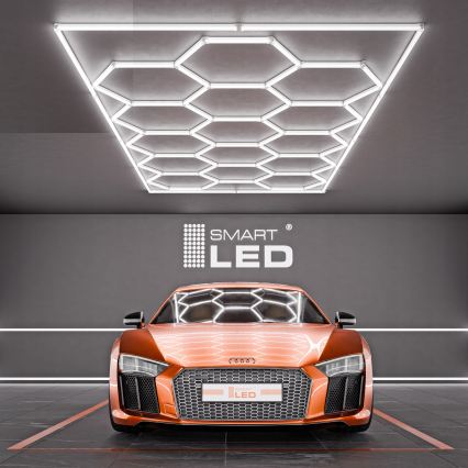 LED Deckenleuchte HEXAGON LED/696W/85-265V 6500K 484x243 cm CRI 90 IP44 weiß
