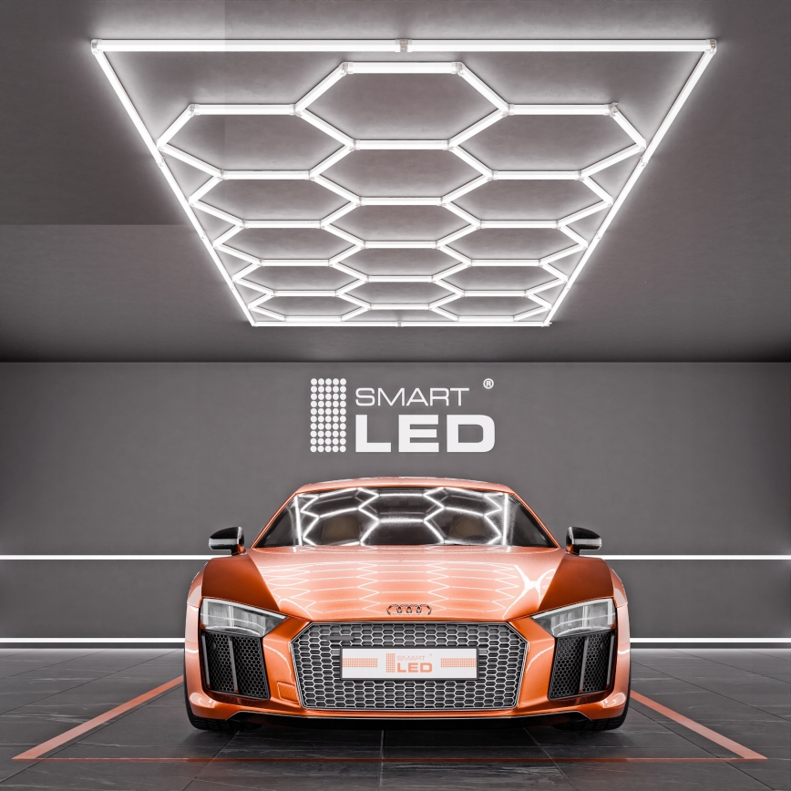 LED Deckenleuchte HEXAGON LED/696W/85-265V 6500K 484x243 cm CRI 90 IP44 weiß