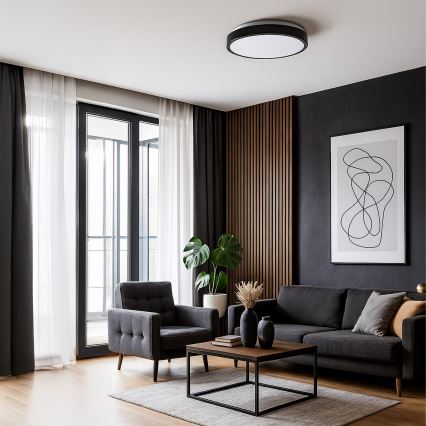 LED-Deckenleuchte LIBRA LED/24W/230V 4000K Ø 39 cm schwarz