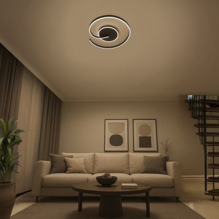 LED-Deckenleuchte LORENZO LED/22W/230V Ø 50 cm schwarz