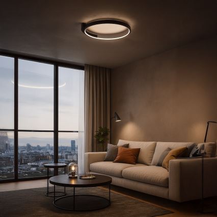 LED-Deckenleuchte LUNA LED/18W/230V Ø 42,5 cm schwarz