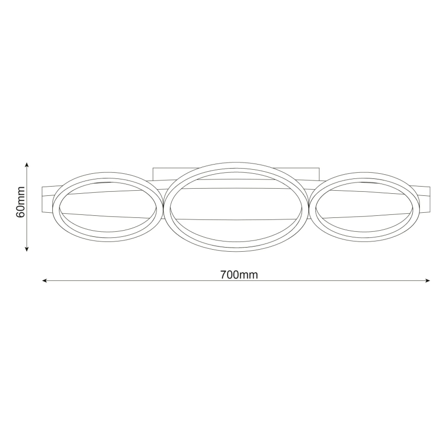 LED Deckenleuchte MELISA LED/28W/230V 26,5x70 cm Kiefer