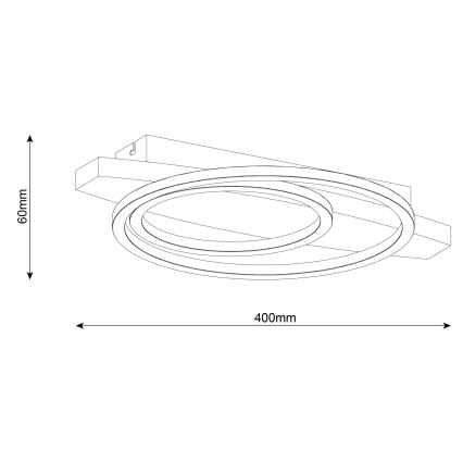 LED-Deckenleuchte MELISA LED/28W/230V 30x40 cm Kiefer