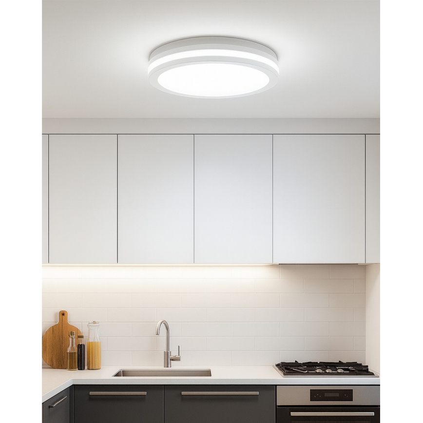 LED-Badezimmer-Deckenleuchte mit Bewegungsmelder LED/20W/230V 3000/4000/6500K Ø 23 cm IP54 weiß