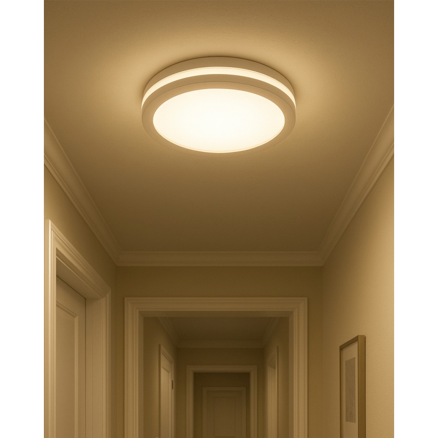 LED-Badezimmer-Deckenleuchte mit Bewegungsmelder LED/20W/230V 3000/4000/6500K Ø 23 cm IP54 weiß