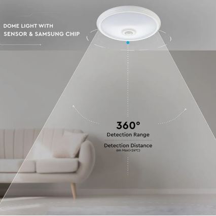 LED-Deckenleuchte mit Sensor SAMSUNG CHIP LED/12W/230V 4000K d 29 cm