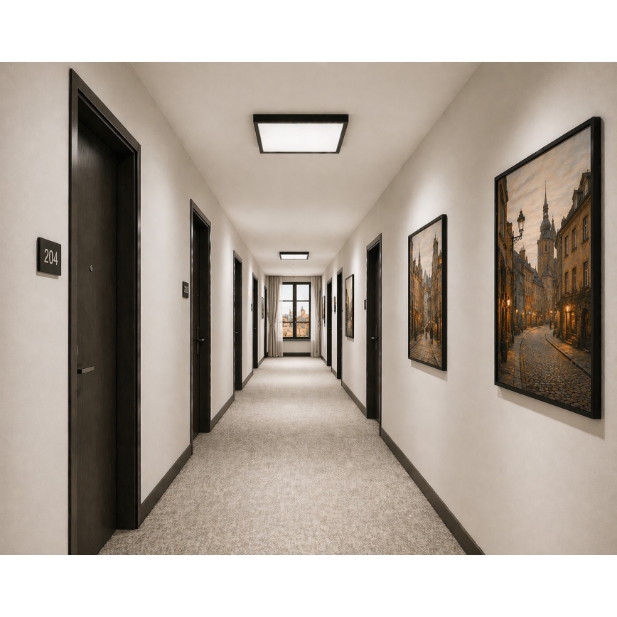 LED Deckenleuchte mit Bewegungs- und Dämmerungssensor VITALI LED/24W/230V 4000K 33x33 cm Anthrazit
