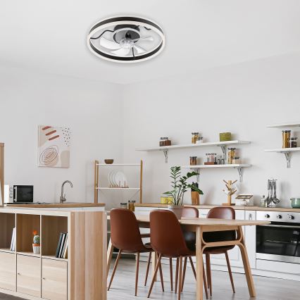 Dimmbare LED-Deckenleuchte mit Ventilator APOLLO LED/38W/230V schwarz + Fernbedienung