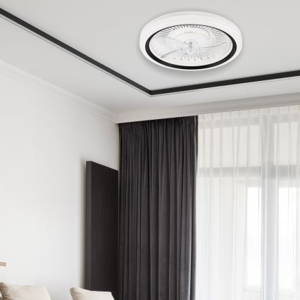 Dimmbare LED-Deckenleuchte mit Ventilator GEMMA LED/37W/230V weiß + Fernbedienung