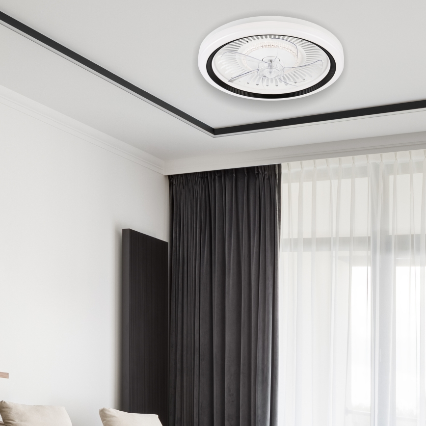 Dimmbare LED-Deckenleuchte mit Ventilator GEMMA LED/37W/230V weiß + Fernbedienung
