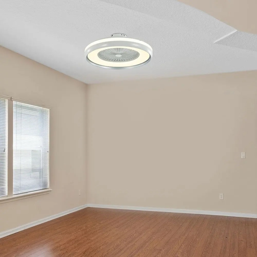 LED Deckenleuchte mit Ventilator LED/45W/230V grau + Fernbedienung