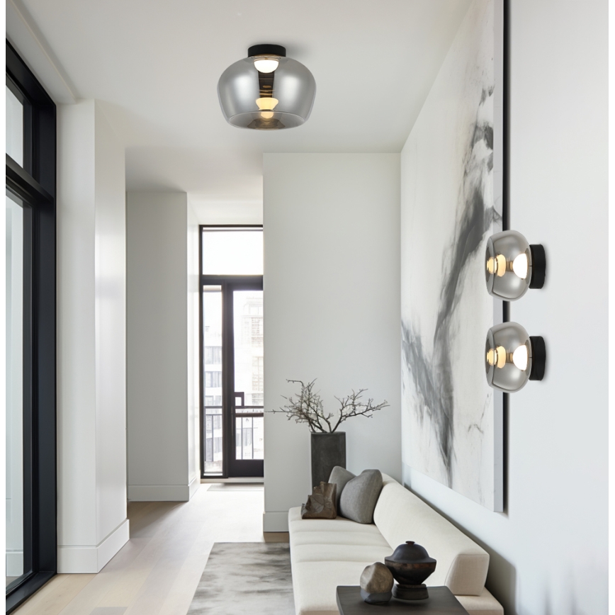 LED-Deckenleuchte NADIA LED/9W/230V Ø 16 cm rauchgrau/schwarz