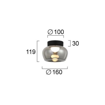 LED-Deckenleuchte NADIA LED/9W/230V Ø 16 cm rauchgrau/schwarz