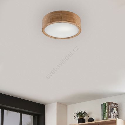 LED-Deckenleuchte OAK 3xE27/10W/230V Eiche D. 27 cm