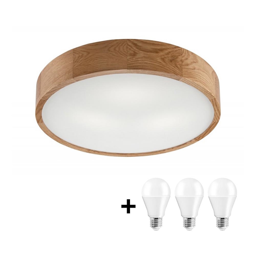 LED-Deckenleuchte OAK 3xE27/10W/230V Eiche D. 47 cm