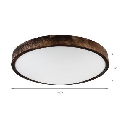 LED-Deckenleuchte OAK SLIM LED/36W/230V 4000K Ø 47 cm Eiche/dunkelbraun
