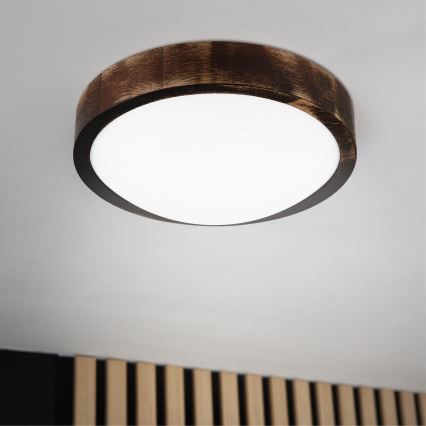 LED-Deckenleuchte OAK SMOKY SLIM LED/20W/230V 4000K Ø 27 cm Eiche/dunkelbraun