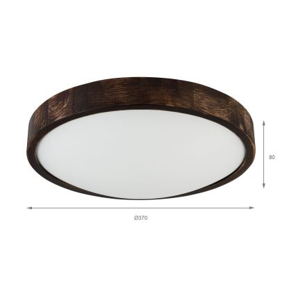 LED-Deckenleuchte OAK SMOKY SLIM LED/36W/230V 4000K Ø 37 cm Eiche/dunkelbraun