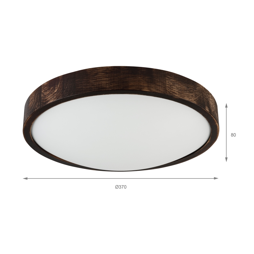 LED-Deckenleuchte OAK SMOKY SLIM LED/36W/230V 4000K Ø 37 cm Eiche/dunkelbraun