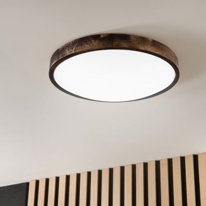 LED-Deckenleuchte OAK SMOKY SLIM LED/36W/230V 4000K Ø 47 cm Eiche/dunkelbraun