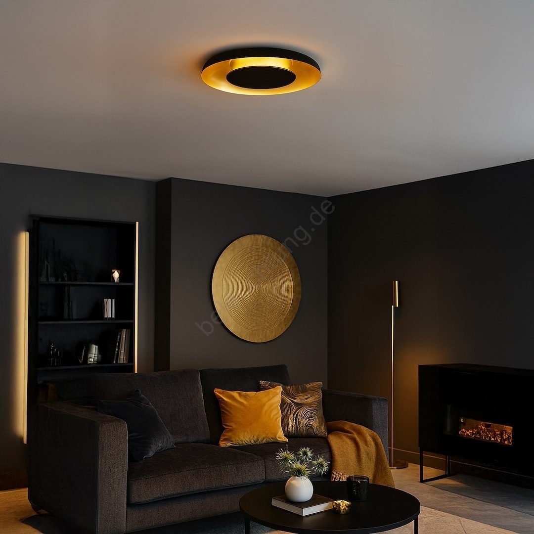 LED-Deckenleuchte PIATTINO LED/30W/230V 3000/4000/6000K Ø 40 cm schwarz/gold