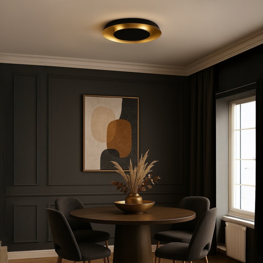 LED-Deckenleuchte PIATTINO LED/30W/230V 3000/4000/6000K Ø 40 cm schwarz/gold