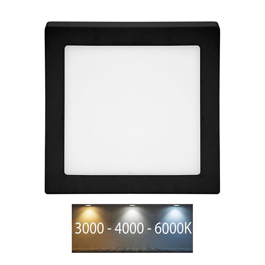 LED-Deckenleuchte RAFA LED/25W/230V 3000/4000/6000K 30x30 cm Schwarz