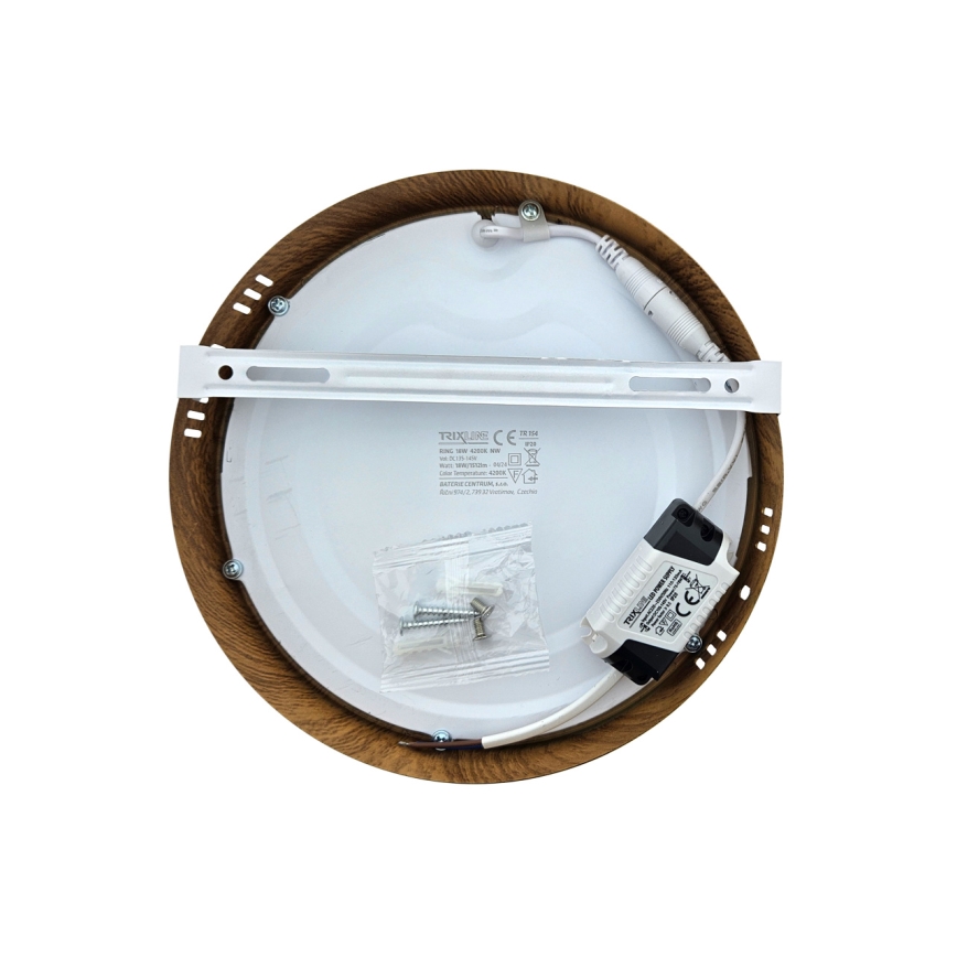 LED-Deckenleuchte RING LED/18W/230V 4200K d 21 cm braun