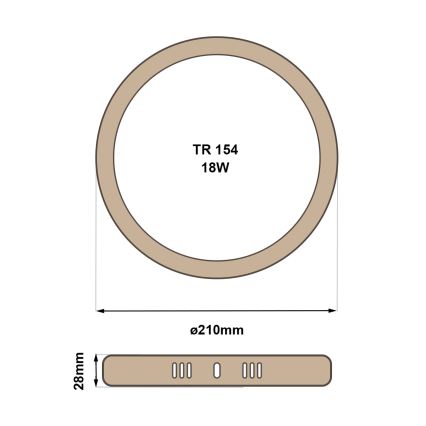LED-Deckenleuchte RING LED/18W/230V 4200K d 21 cm braun