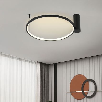 LED-Deckenleuchte RING S, 34 W, 230 V, 3000/4000/6000 K, Ø 60 cm, schwarz