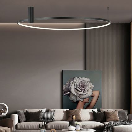 LED-Deckenleuchte RING S LED/50W/230V 3000/4000/6000K Ø 90 cm schwarz