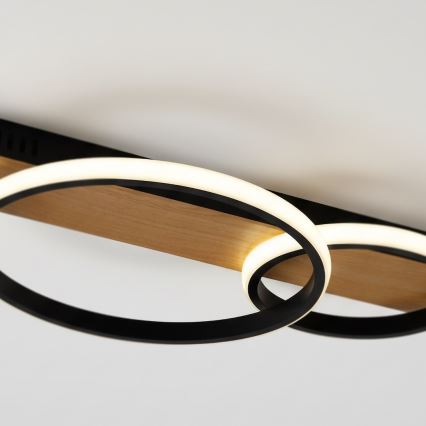 LED-Deckenleuchte ROWENA LED/14W/230V schwarz/braun