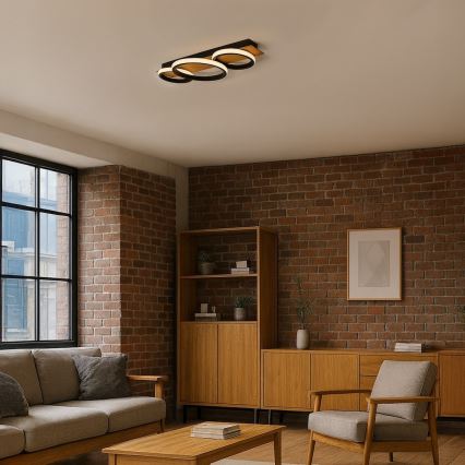 LED Deckenleuchte ROWENA LED/18W/230V schwarz/braun