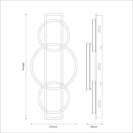LED Deckenleuchte ROWENA LED/18W/230V schwarz/braun