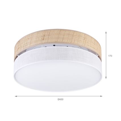 LED-Deckenleuchte SIRJA BOHO LED/36W/230V 4000K Ø 45 cm beige/weiß