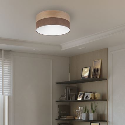 LED-Deckenleuchte SIRJA WOOD LED/20W/230V d 35 cm braun/Eiche
