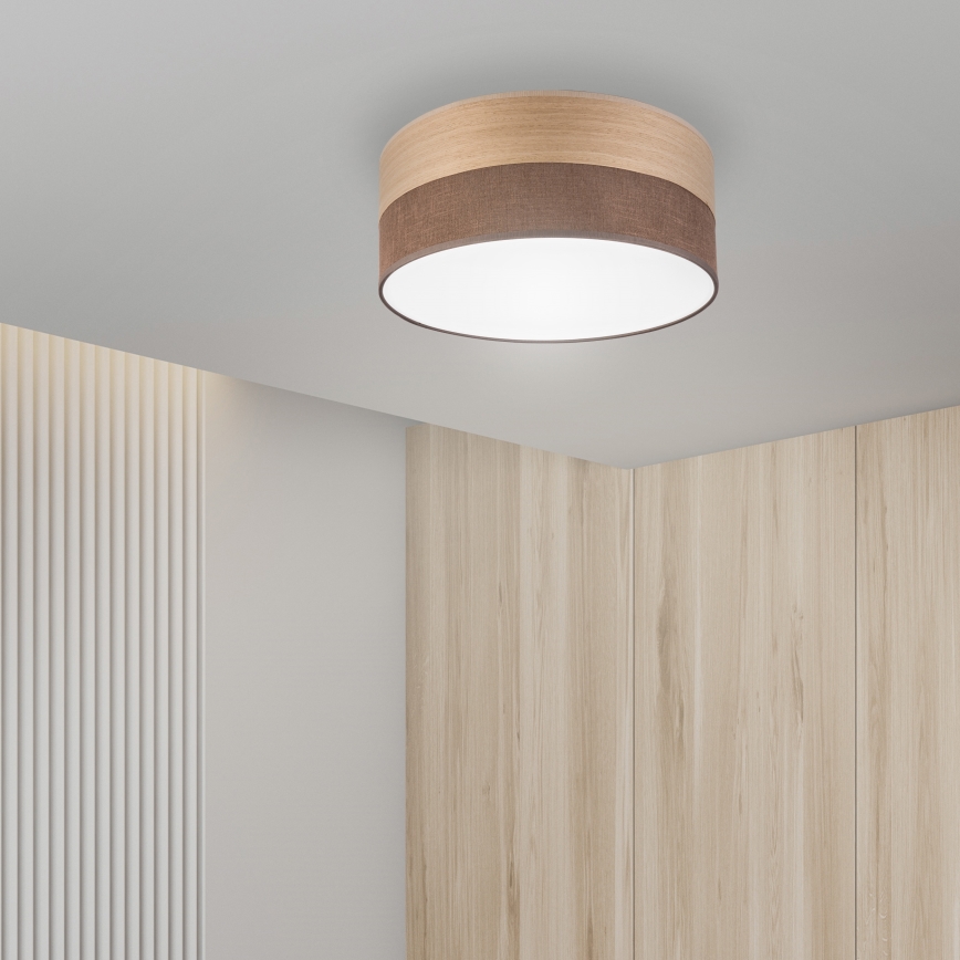 LED-Deckenleuchte SIRJA WOOD LED/20W/230V d 35 cm braun/Eiche