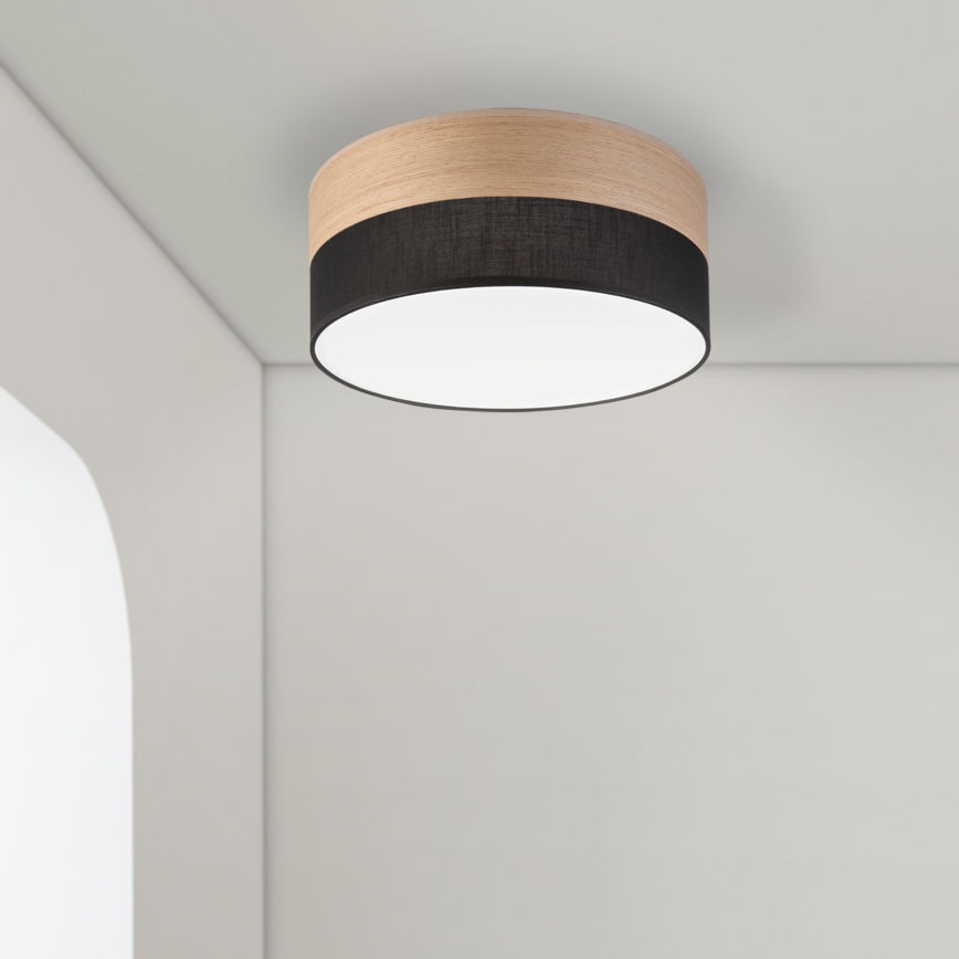 LED-Deckenleuchte SIRJA WOOD LED/20W/230V d 35 cm schwarz/Eiche