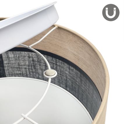 LED-Deckenleuchte SIRJA WOOD LED/20W/230V d 35 cm schwarz/Eiche
