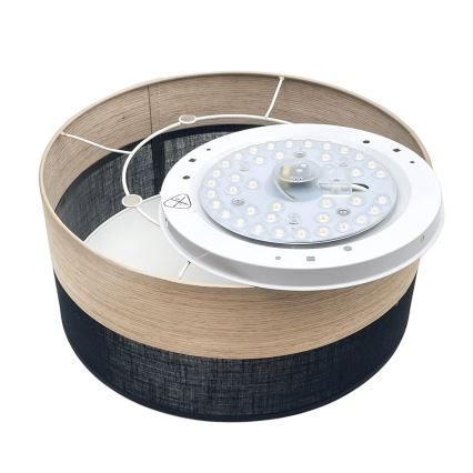 LED-Deckenleuchte SIRJA WOOD LED/20W/230V d 35 cm schwarz/Eiche