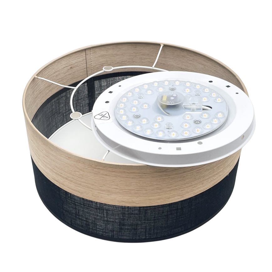 LED-Deckenleuchte SIRJA WOOD LED/20W/230V d 35 cm schwarz/Eiche