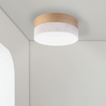 LED-Deckenleuchte SIRJA WOOD LED/20W/230V d 35 cm weiß/Eiche