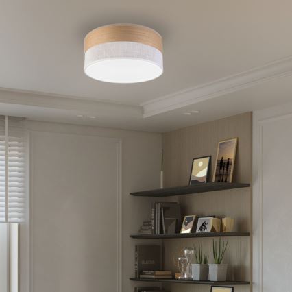 LED-Deckenleuchte SIRJA WOOD LED/20W/230V d 35 cm weiß/Eiche