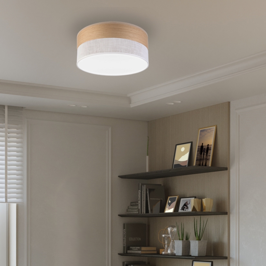 LED-Deckenleuchte SIRJA WOOD LED/20W/230V d 35 cm weiß/Eiche