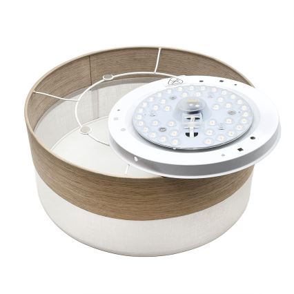 LED-Deckenleuchte SIRJA WOOD LED/20W/230V d 35 cm weiß/Eiche