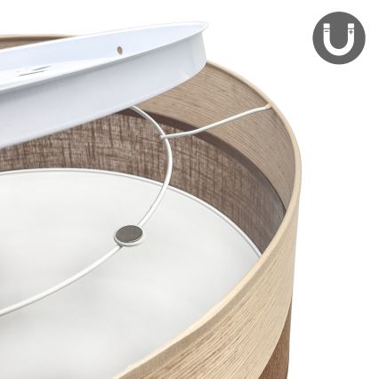 LED-Deckenleuchte SIRJA WOOD LED/36W/230V d 45 cm braun/Eiche